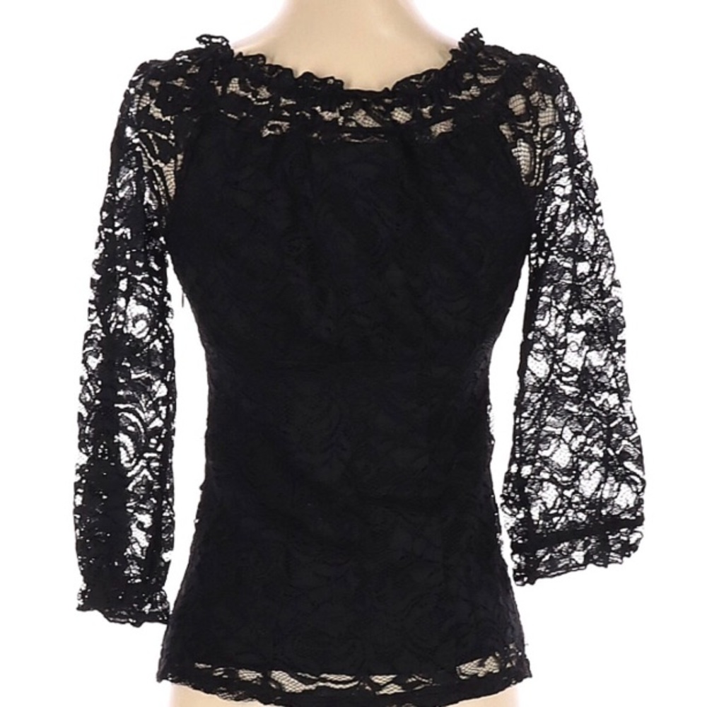 *PRICE DROP* EUC INC Black Lace Empire Top
